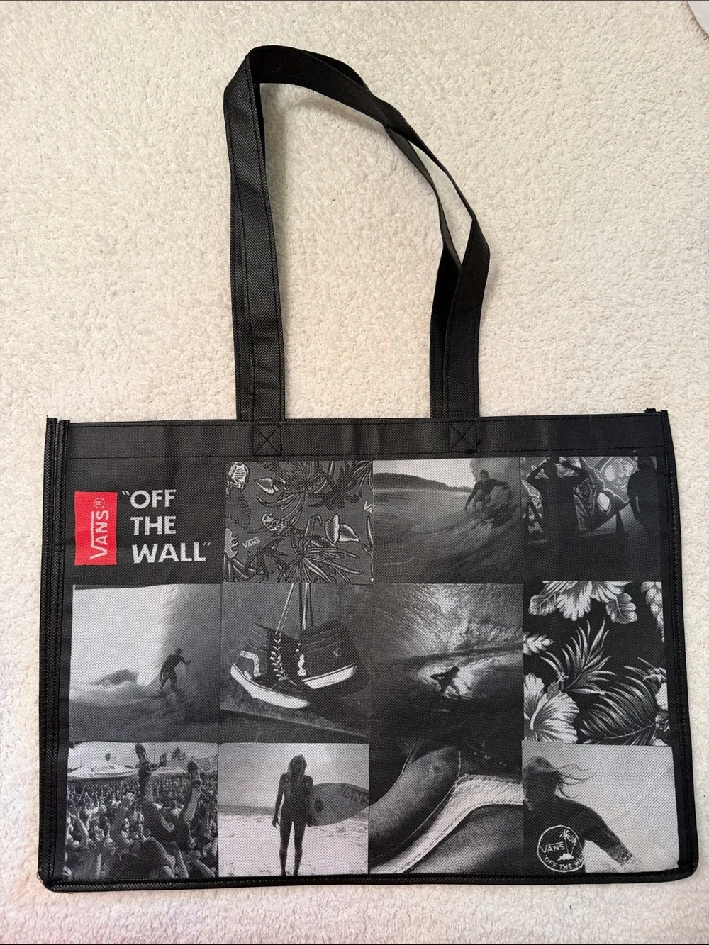 Vans Black & White Graphic Duffel Tote